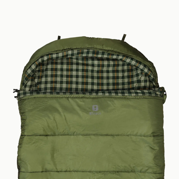 Спальник BTrace Rich -13C/-30C (Зеленый/Клетчатый, 195*35*100 см, LZ)